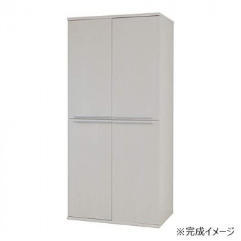 日本製組立家具 クローゼット ハンガーラック付収納 CO-NC-1990LBT 白木目(2梱包)【メーカー直送：代金引換不可：同梱不可】【北海道・沖縄・離島は配達不可】