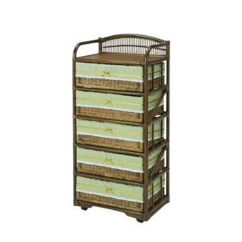 今枝商店　Romantic Rattan　籐ランドリー 5段　E370B【メーカー直送：代金引換不可：同梱不可】【北海道・沖縄・離島は配達不可】