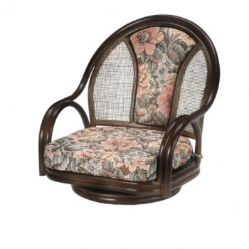 今枝商店　Romantic Rattan　籐ラウンドチェア　回転座椅子　ロータイプ　S521B【メーカー直送：代金引換不可：同梱不可】【北海道・沖縄・離島は配達不可】