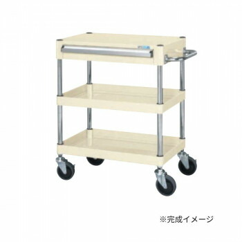 サカエ CSパールワゴン中量タイプ 引出し付 アイボリー CSP-6072ASEI【メーカー直送：代金引換不可：同梱不可】【北海道・沖縄・離島は配達不可】