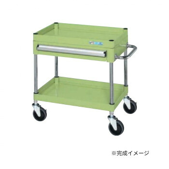 サカエ CSパールワゴン中量タイプ 引出し付 グリーン CSP-6062ASE【メーカー直送：代金引換不可：同梱不可】【北海道・沖縄・離島は配達不可】｜カー用品・日用品のホームセンター