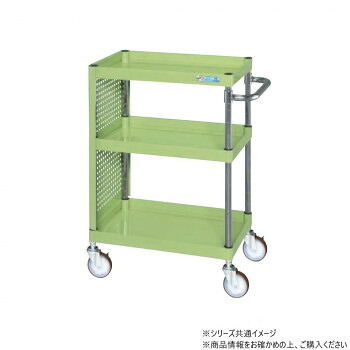 サカエ CSパールワゴン中量タイプ 全面パンチングパネル付 グリーン CSP-6083ZPNU【メーカー直送：代金引換不可：同梱不可】【北海道・沖縄・離島は配達不可】