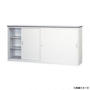 システムカウンター 書庫型ハイカウンター W1800 鍵・棚板4枚付 COM-CVA-18HS-G【メーカー直送：代金引換不可：同梱不可】【北海道・沖縄・離島は配達不可】