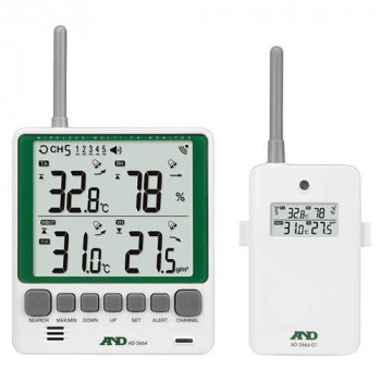A＆D マルチチャンネルワイヤレスマルチチャンネル温湿度計 子機セット AD5664SET【メーカー直送：代金引換不可：同梱不可】【北海道・沖縄・離島は配達不可】