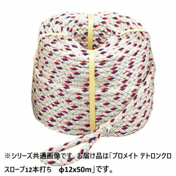 プロメイト テトロンクロスロープ12本打ち　φ12x50m R-1205T【メーカー直送：代金引換不可：同梱不可】【北海道・沖縄・離島は配達不可】