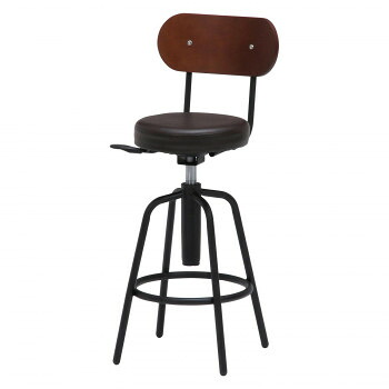 不二貿易 C/D:15187 バースツール背付 HK-61201DBR 15187【メーカー直送:代金引換不可:同梱不可】【北海道・沖縄・離島は配達不可】|カー用品・日用品のホームセンター