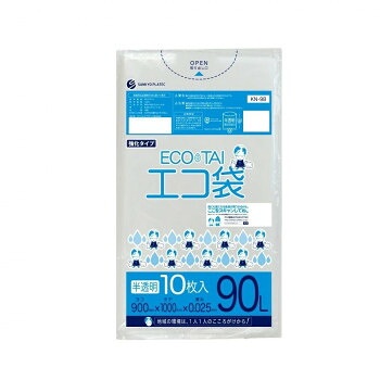 ECO TAI エコ袋 90L KN-98 半透明 10枚×40冊【メーカー直送:代金引換不可:同梱不可】【北海道・沖縄・離島は配達不可】|カー用品・日用品のホームセンター