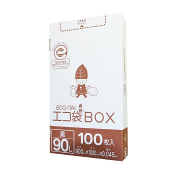 エコ袋BOX 90L HK-970 黒 100枚×3小箱【メーカー直送:代金引換不可:同梱不可】【北海道・沖縄・離島は配達不可】|カー用品・日用品のホームセンター