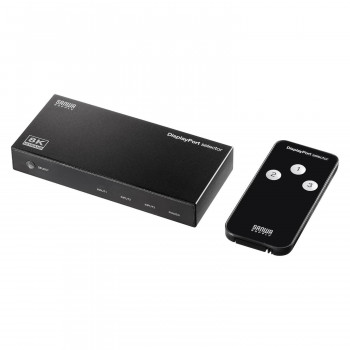 サンワサプライ 3入力1出力DisplayPort切替器 8K/30Hz対応 リモコン付き SW-DP31R【メーカー直送：代金引換不可：同梱不可】【北海道・沖縄・離島は配達不可】
