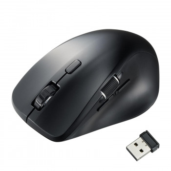 サンワサプライ 静音ワイヤレスマウス(サイドホイール付き・5ボタン) ブラック MA-WBS524BK【メーカー直送：代金引換不可：同梱不可】【北海道・沖縄・離島は配達不可】