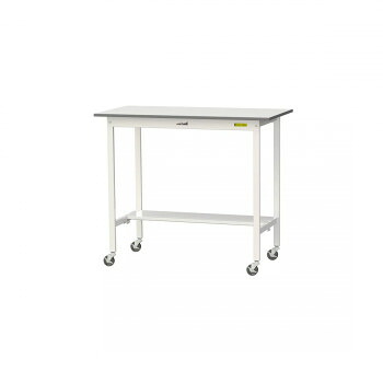 山金工業(YamaTec) SUPHC-1260T-WW ワークテーブル150シリーズ 移動式 (H1036mm) 1200&times;600mm (半面棚板付)【メーカー直送：代金引換不可：同梱不可】【北海道・沖縄・離島は配達不可】｜カー用品・日用品のホームセンター