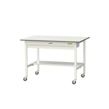 山金工業(YamaTec) SUPC-1275WT-WW ワークテーブル 150シリーズ 移動(H825mm)(半面棚板・ワイド引出し付き)【メーカー直送：代金引換不可：同梱不可】【北海道・沖縄・離島は配達不可】｜カー用品・日用品のホームセンター 39,740円