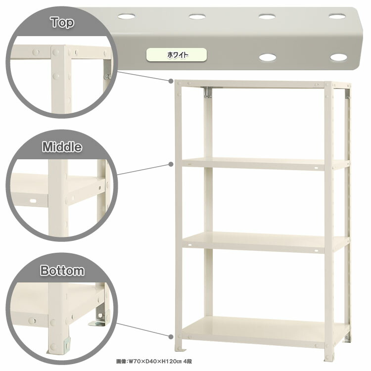 スチールラックのキタジマスチールラック スチール棚 業務用 幅120×奥行30×高さ75cm F1 収納 アングル棚 ホワイト 3段 ブラック スチールラックのキタジマスチールラック スチール棚 業務用 幅120×奥行30×高さ75cm F1 収納 アングル棚 ホワイト 3段 ブラック