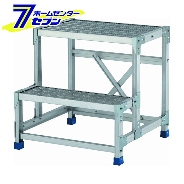 アルインコ 作業台 CSBC 2段 (天板寸法600x400mm 天板高さ600mm) CSBC266S [アルミ 天板縞板タイプ 組立式作業台 工場 倉庫 踏台 踏み台 はしご 梯子 ハシゴ DIY 工具 alinco]