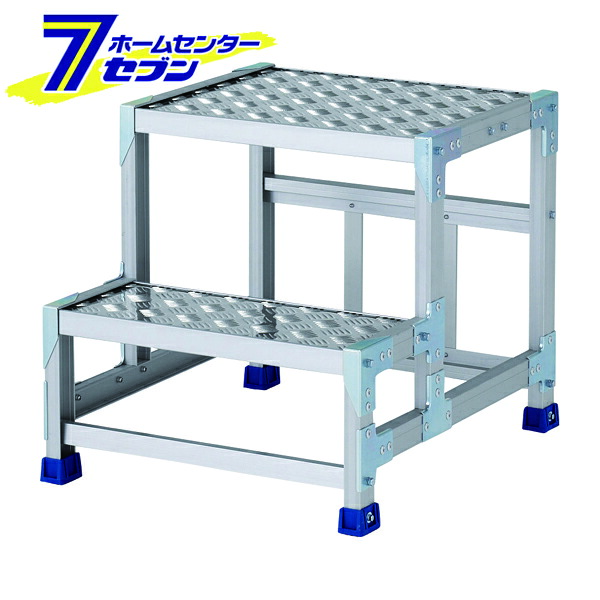 アルインコ 作業台 CSBC 2段 (天板寸法500x400mm 天板高さ500mm) CSBC255S [アルミ 天板縞板タイプ 組立式作業台 工場 倉庫 踏台 踏み台 はしご 梯子 ハシゴ DIY 工具 alinco]｜カー用品・日用品のホームセンター