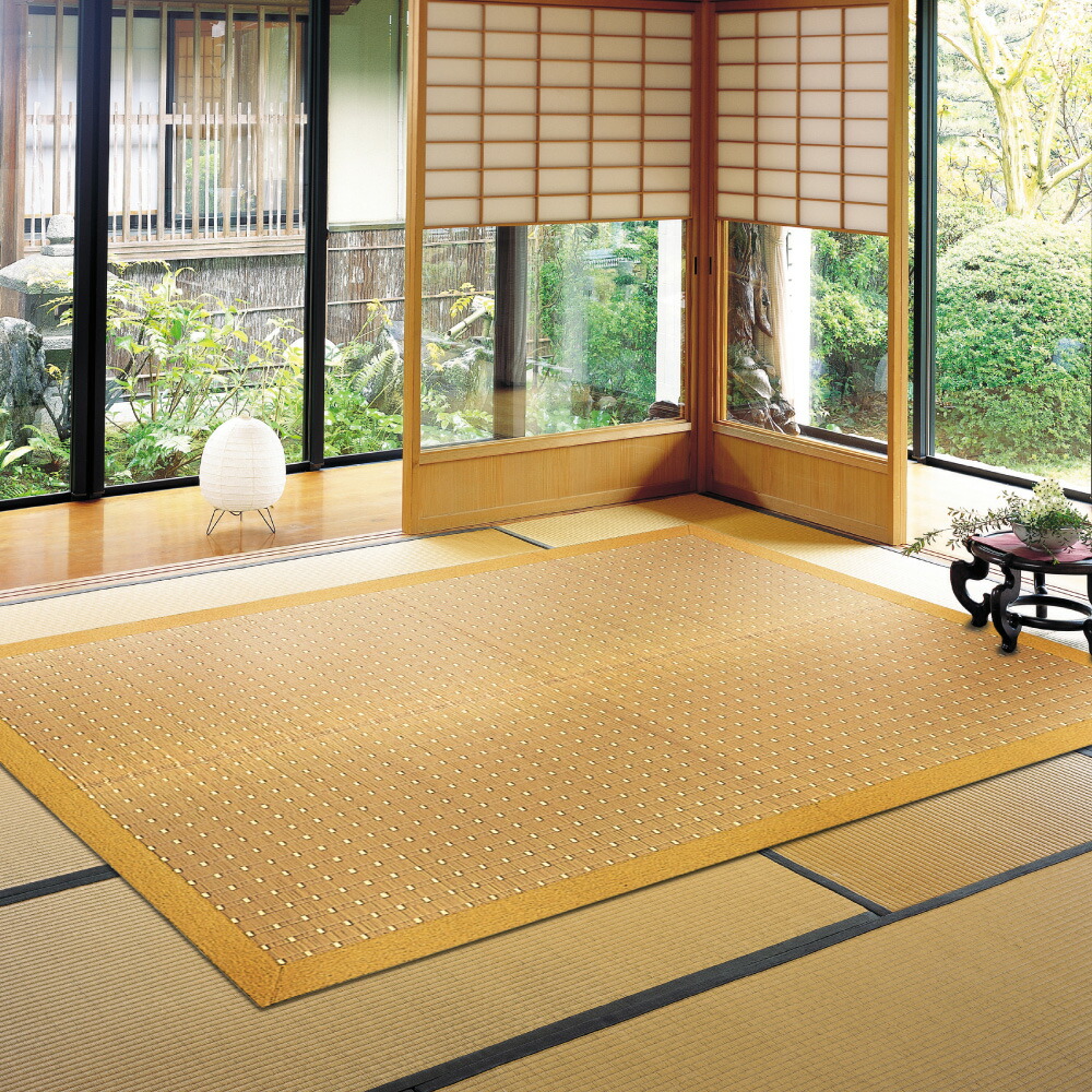 【ポイント10倍】国産い草センターラグ(裏貼り) 吉兆(きっちょう) ナチュラル サイズ191×250cm 萩原 [抗カビ 消臭 国産い草100％ 日本製]【ポイントUP:2026年4月14日20:00～4月17日 09:59まで】