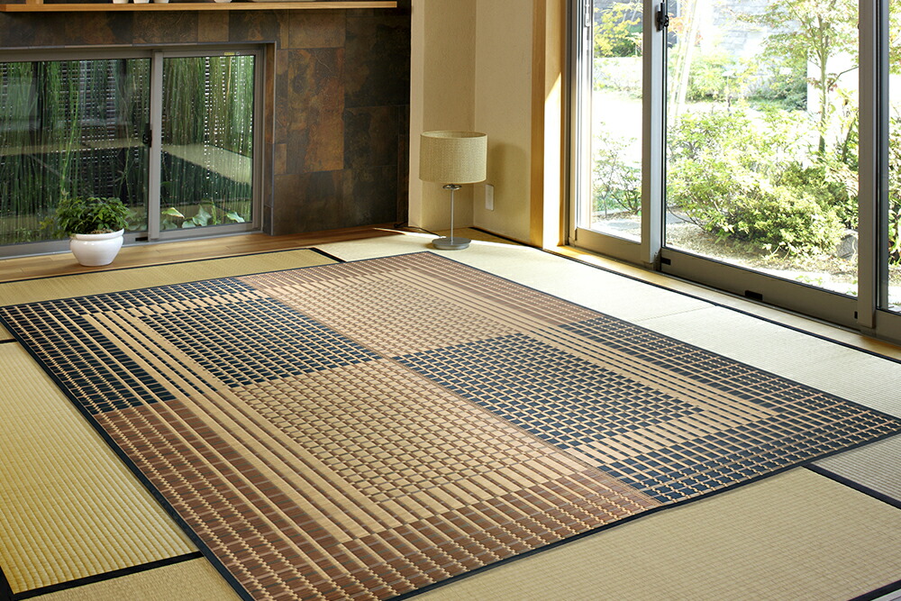 【ポイント10倍】国産い草センターラグ(裏貼り) 右京(うきょう) ベージュ サイズ191×250cm 萩原 [上質 抗カビ 消臭 職人業 国産い草100％ 日本製]【ポイントUP:2026年4月14日20:00～4月17日 09:59まで】