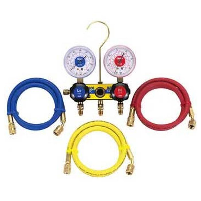 イチネンTASCO R22用 ゲージマニホールドキット サイトグラス付 TA120T-1 冷媒用 エアコン用 圧力計セット 空調工具