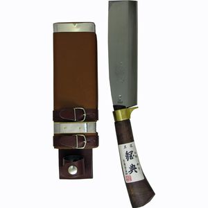 鋼典 鋼付 最高級鞘鉈 顎付 コブ柄 180MM C－21