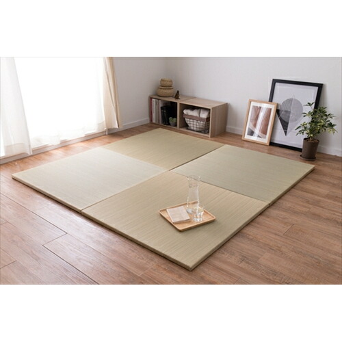 萩原 軽量 置き畳 綾川 同色12枚セット 82×82×2.5cm ナチュラル|ホームセンターバロー 店