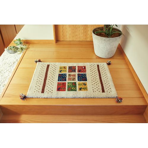 萩原 ギャッベ ラグ・マット ＧＡＢＢＥＨ Ｄ１９ ＭＵ 60&times;90cm｜ホームセンターバロー　店