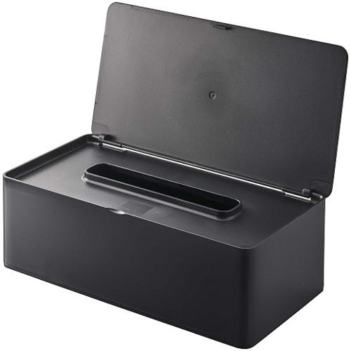 【セット販売】 蓋付きティッシュケース タワー ブラック レギュラーサイズ (×6セット) 山崎実業