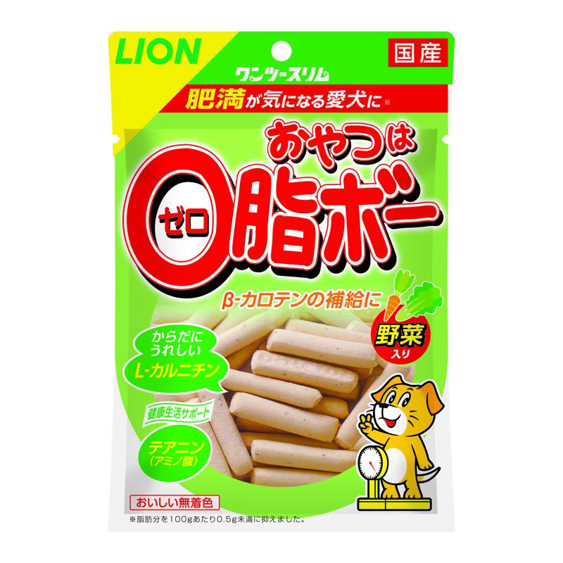 【ケース販売】 ワンツースリム おやつは0脂ボー 野菜入り (1袋80g入 ×48袋セット) ライオンペット
