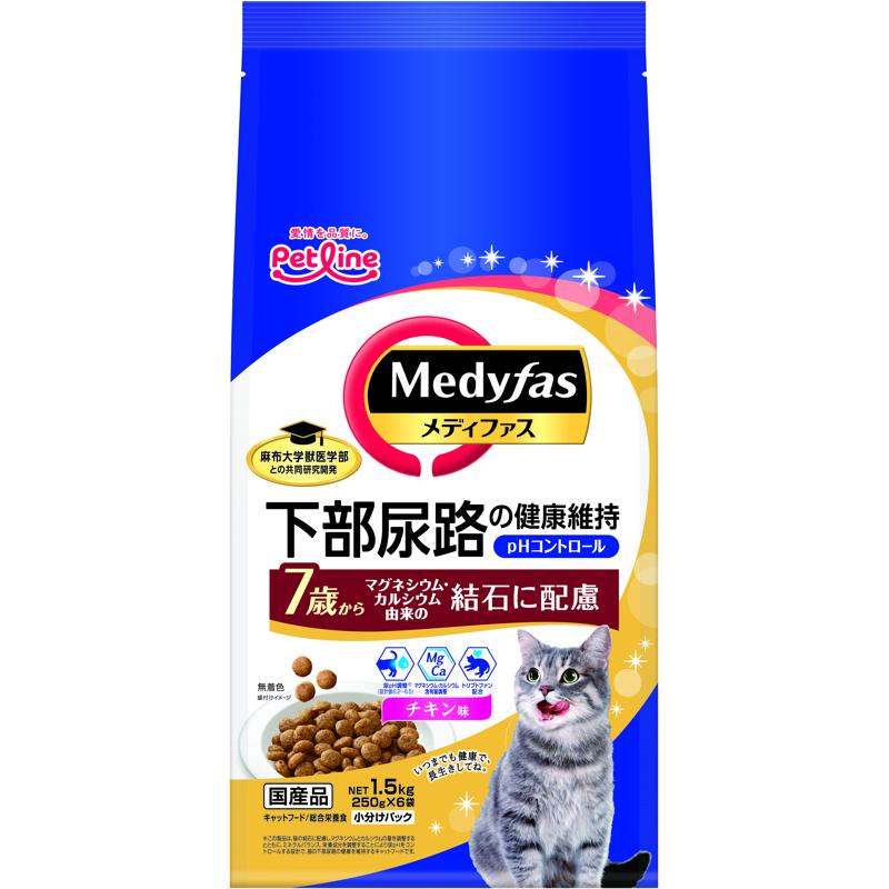 【ケース販売】 メディファス 7歳から チキン (1袋1.5kg入 ×6袋セット) ペットライン