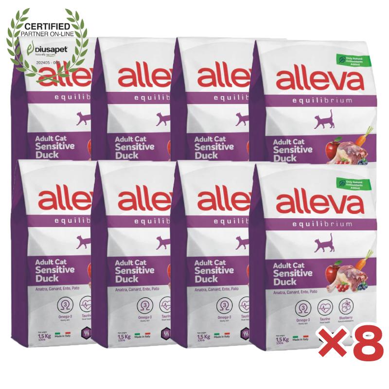 【ケース販売】ディウサペット アレヴァ エクイリブリアム センシティブ ダック 成猫用 1.5kg × 8袋|ホームセンターバロー 店