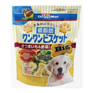 【ケース販売】 ドギーマンハヤシ ドギーマン おなかにやさしい低脂肪ワンワンビスケットBigさつまいも&野菜入り450g (1袋450g入×12袋セット)
