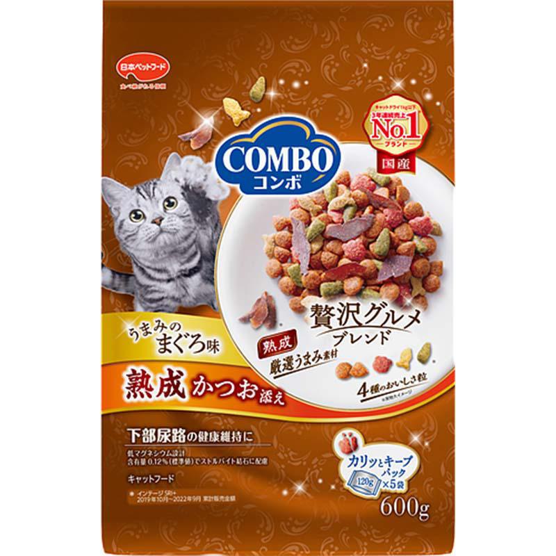 【ケース販売】 日本ペット コンボ キャット まぐろ味・熟成かつお添え 1袋(1p120g入×5p入)×12袋セット