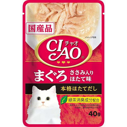 【ケース販売】 いなばペット CIAOパウチ まぐろ ささみ入り ほたて味 IC-201 (1袋40g入×96袋セット)