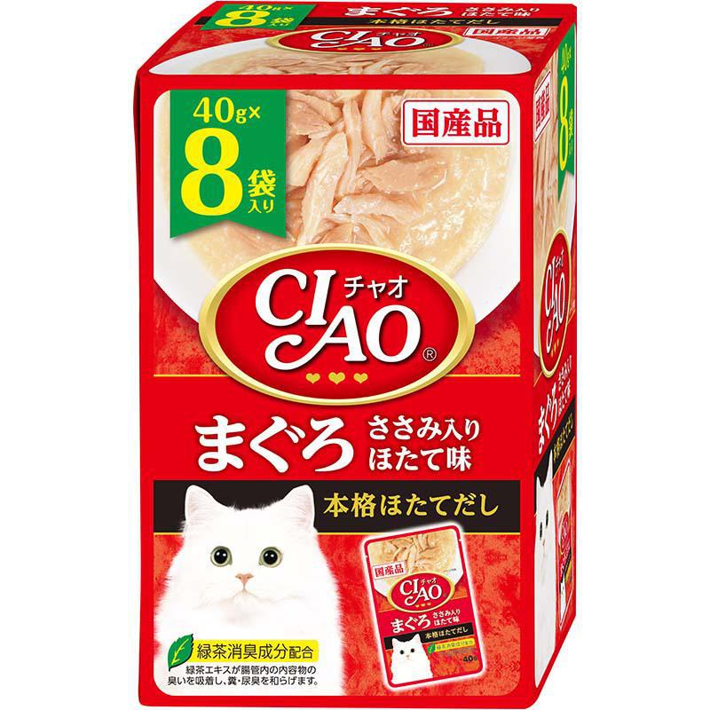 【ケース販売】 いなば CIAOP8Pまぐろささみほたて味40gx8 猫 ウェット 全ステージ 1箱(1袋40g×8袋入)×12箱セット