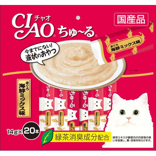 【ケース販売】 いなばペット CIAO ちゅ?る まぐろ 海鮮ミックス味 14g×20本 SC-127 おやつ ねこ 猫 1袋(1本14g×20本入)×16袋セット