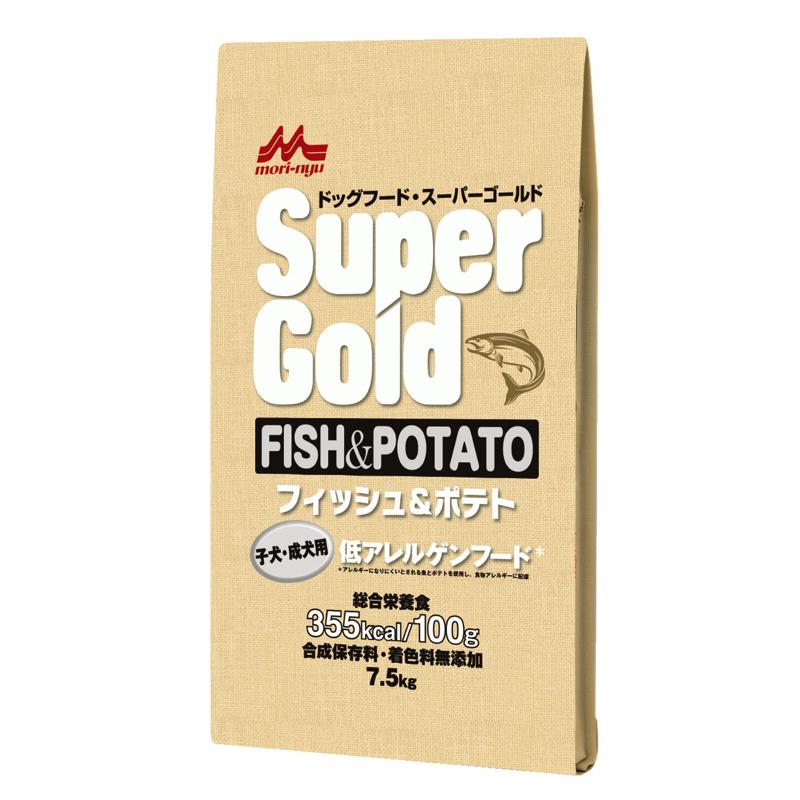 【セット販売】 Supergold フィッシュ＆ポテト子犬・成犬用 7.5kg (×2セット) 森乳サンワールド