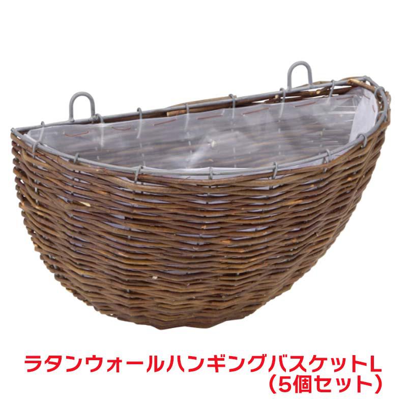 タカショー 『5個セット価格』 GSTR-FG17 G-story ラタンウォールハンギングバスケット L ハンギング