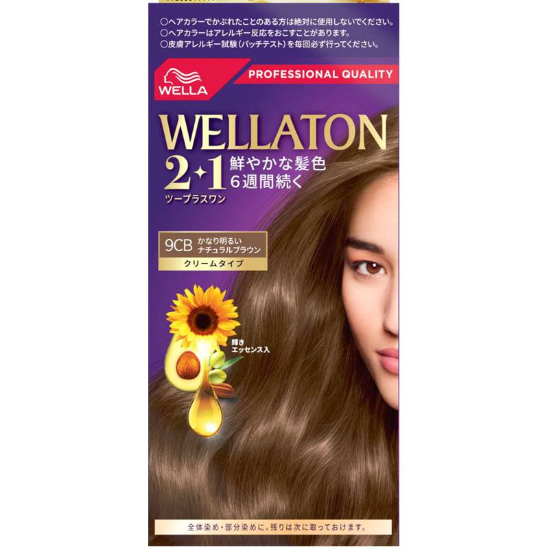 【セット販売】 Wella ウエラトーン 2＋1 クリームタイプ 9CB 120g(×4セット) かなり明るいナチュラルブラウン 4,928円