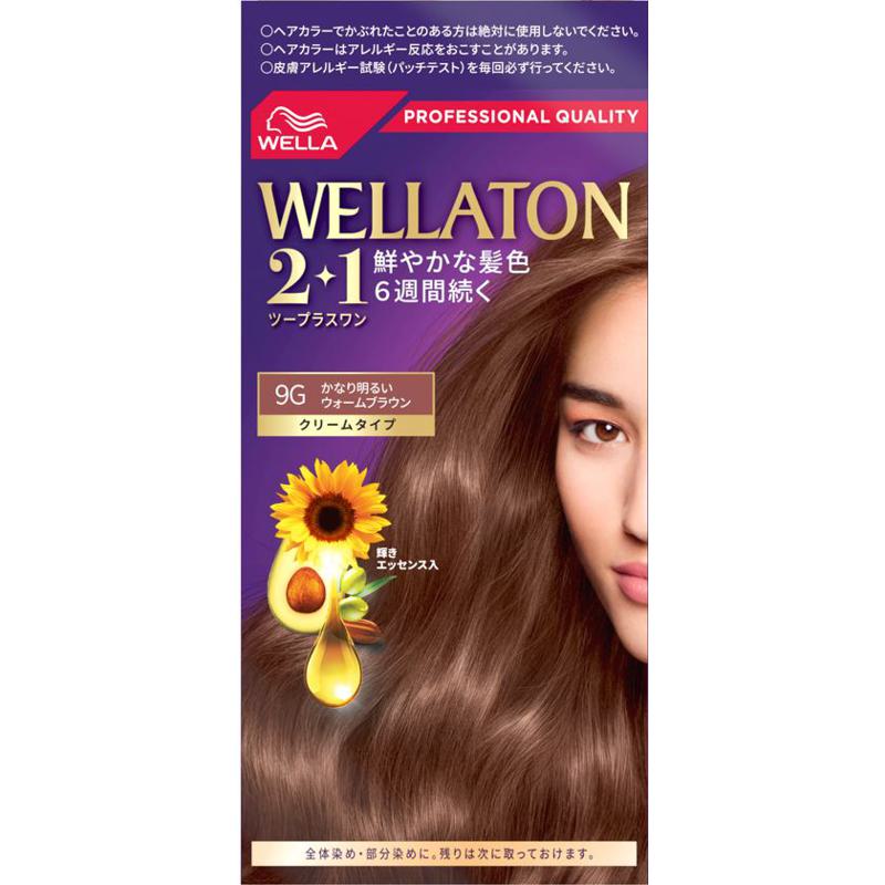 【セット販売】 Wella ウエラトーン 2+1 クリームタイプ 9G 120g(×4セット) かなり明るいウォームブラウン 白髪染め