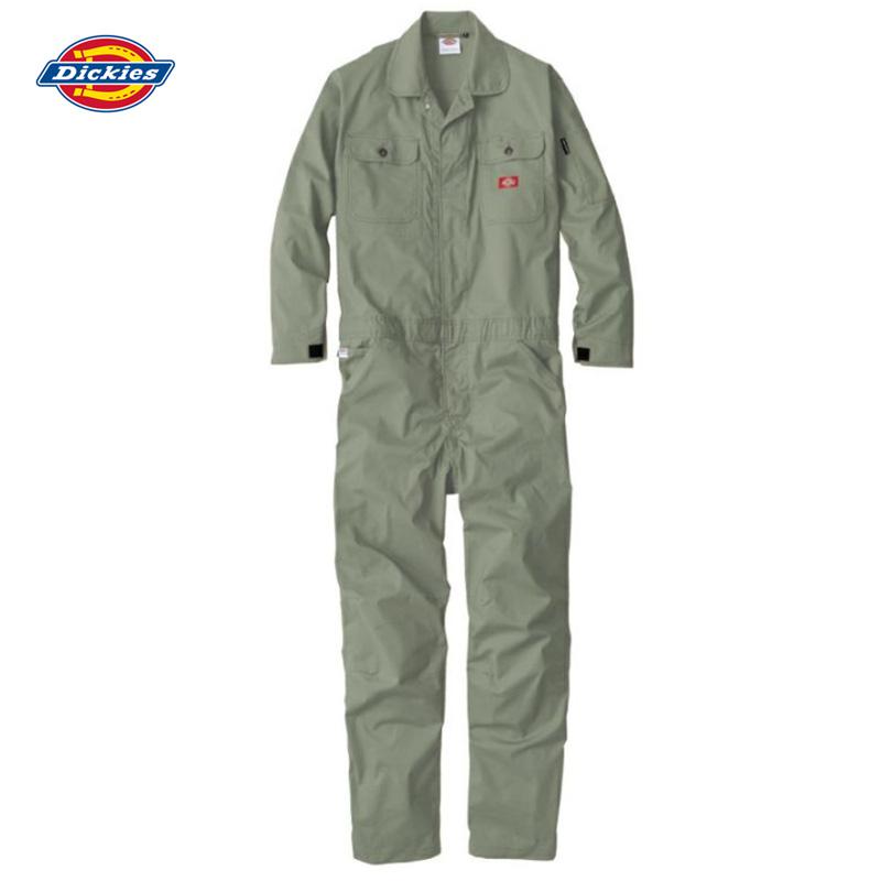 Dickies ストレッチCVC長袖つなぎ D-746 シダー 4L ツナギ 作業服 オールインワン ディッキーズ