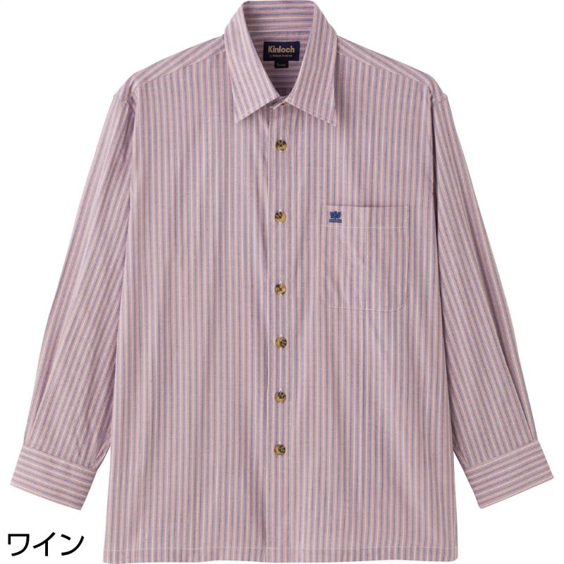 しじら袖丈ぴったりシャツ ワイン サイズ:L (821818)