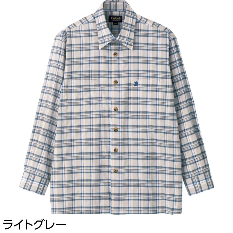 しじら袖丈ぴったりシャツ ライトグレー サイズ:L (822272)