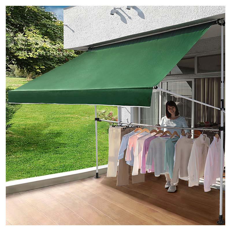 楽天市場】Living out 物干し竿付きオーニング4 TAN-901-30A(GN)3m