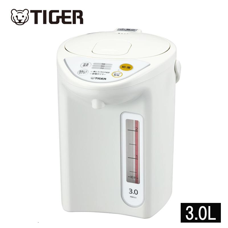 【即納在庫品】 タイガー TIGER マイコン電気ポット 3.0L PDR-G301W ホワイト 電気ポット 省スチーム 節電タイマー 保温選択 カルキぬき ＰＤＲーＧ３０１Ｗ