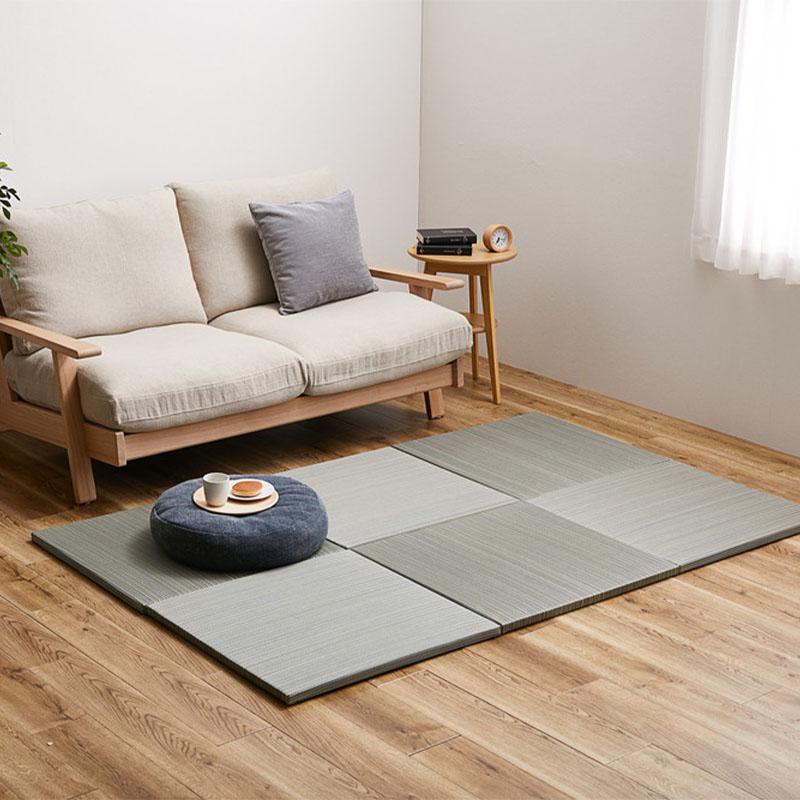 置き畳 65×65×2.5 ブルー 軽量置き畳 同色6枚組 159054760