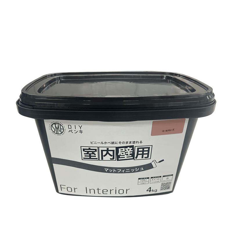 ニッペ(Nippe) ペンキ 塗料 水性 DIYペンキ マットフィニッシュ 室内壁用 オールドローズ 4kg ニッペホームプロダクツ