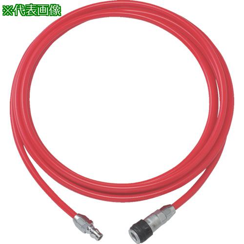 ■TRUSCO エアブレードホース ウレタンブレードチューブ 内径6.5×外径10mm 全長20m カップリング付 赤〔品番:TOP6.520〕【1043111:0】[店頭受取不可]