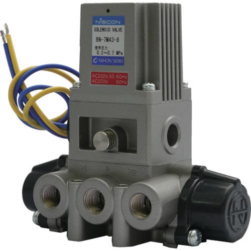 ■日本精器 4方向電磁弁8AAC200V7Mシリーズシングル〔品番:BN7M438E200〕【1045521:0】[店頭受取不可]｜ホームセンターバロー　店