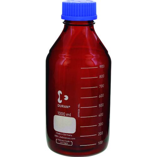 ■SIBATA 耐熱ねじ口びん 茶褐色 青キャップ付 1000mL 10入〔品番:0172101000A〕【1066951:0】[送料別途見積り][掲外取寄][店頭受取不可]