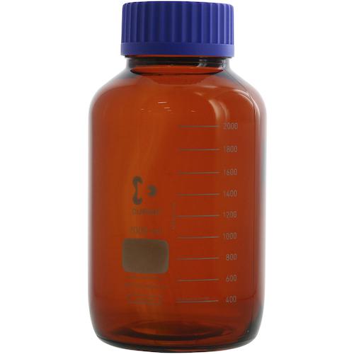 ■SIBATA 耐熱ねじ口びん 広口 茶褐色 青キャップ付 2000mL〔品番:01725012000〕【1070219:0】[送料別途見積り][掲外取寄][店頭受取不可]