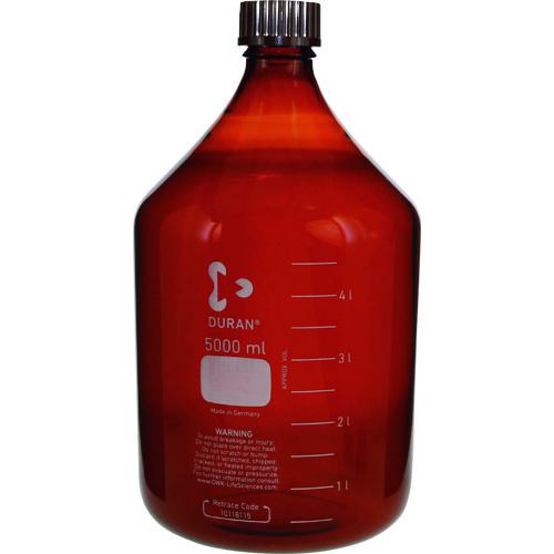 ■SIBATA 耐熱ねじ口びん 茶褐色 赤キャップ付 5000mL〔品番:01721050001〕【1071798:0】[送料別途見積り][掲外取寄][店頭受取不可]